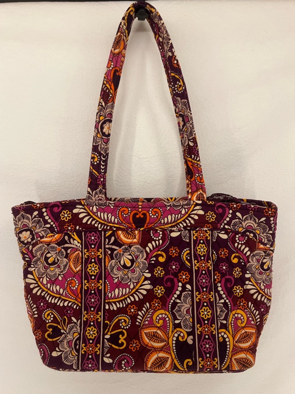 Vera Bradley Retired Safari Sunset Floral Paisley Medium Tote Bag Purse Zip Up